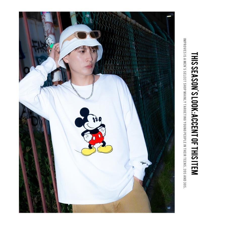 Tシャツ メンズ レディース ミッキーマウス キャラクター トップス ルーズフィット ゆったり カジュアル アメカジ ストリート スケーター 古着MIX | improves | 06