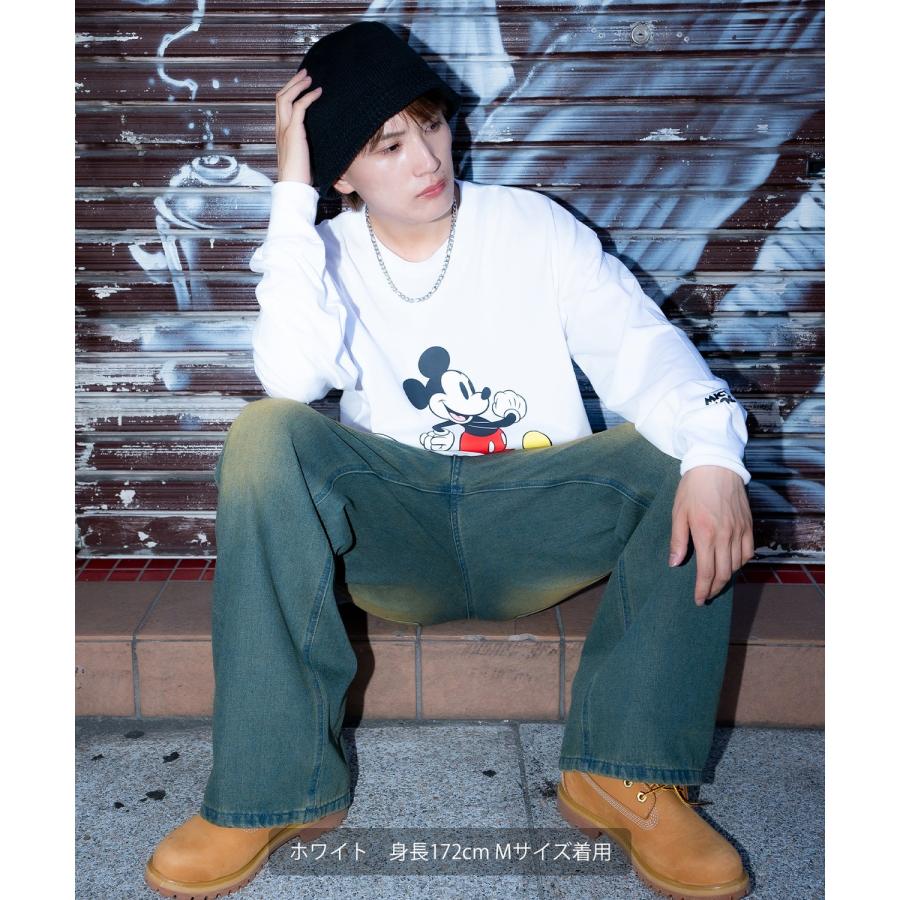 カットソー メンズ ミッキーマウス キャラT キャラクター Tシャツ トップス 綿100％ ロング スリーブ カジュアル アメカジ ストリート スケーター 古着MIX | improves | 06
