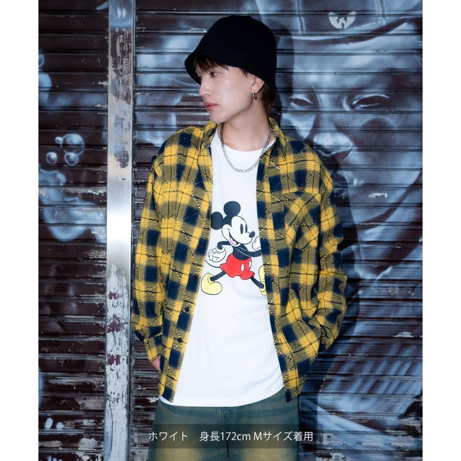 カットソー メンズ ミッキーマウス キャラT キャラクター Tシャツ トップス 綿100％ ロング スリーブ カジュアル アメカジ ストリート スケーター 古着MIX | improves | 08