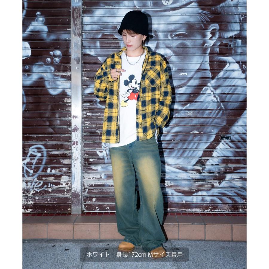 カットソー メンズ ミッキーマウス キャラT キャラクター Tシャツ トップス 綿100％ ロング スリーブ カジュアル アメカジ ストリート スケーター 古着MIX | improves | 09