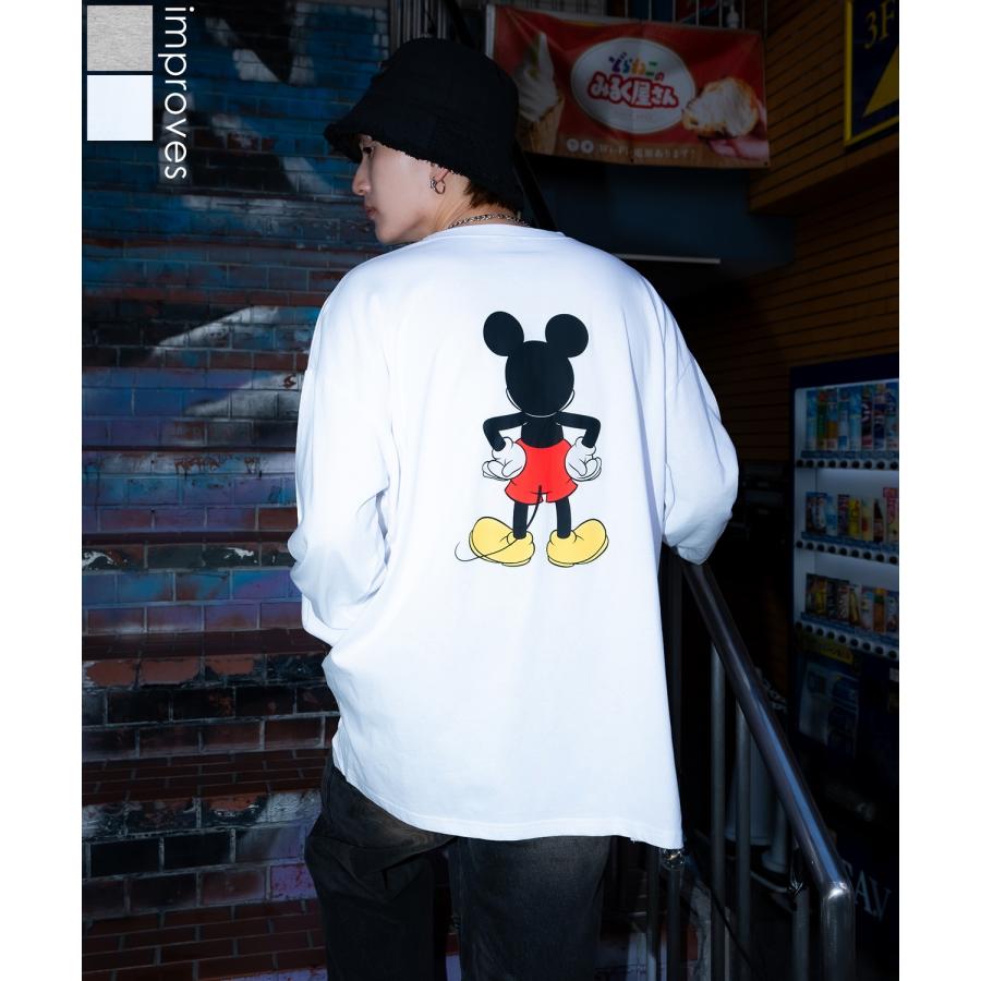 長袖Tシャツ メンズ レディース ミッキーマウス グッズ キャラT キャラクター トップス 綿100％ ロング スリーブ カジュアル ストリート スケーター 古着MIX | improves