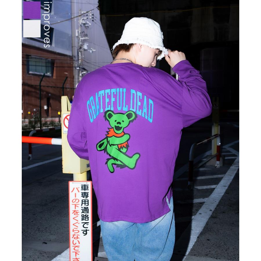 長袖Tシャツ メンズ GRATEFUL DEAT グレイトフルデッド キャラT キャラクター トップス ロンT ルーズフィット ゆったり アメカジ ストリート スケーター | improves