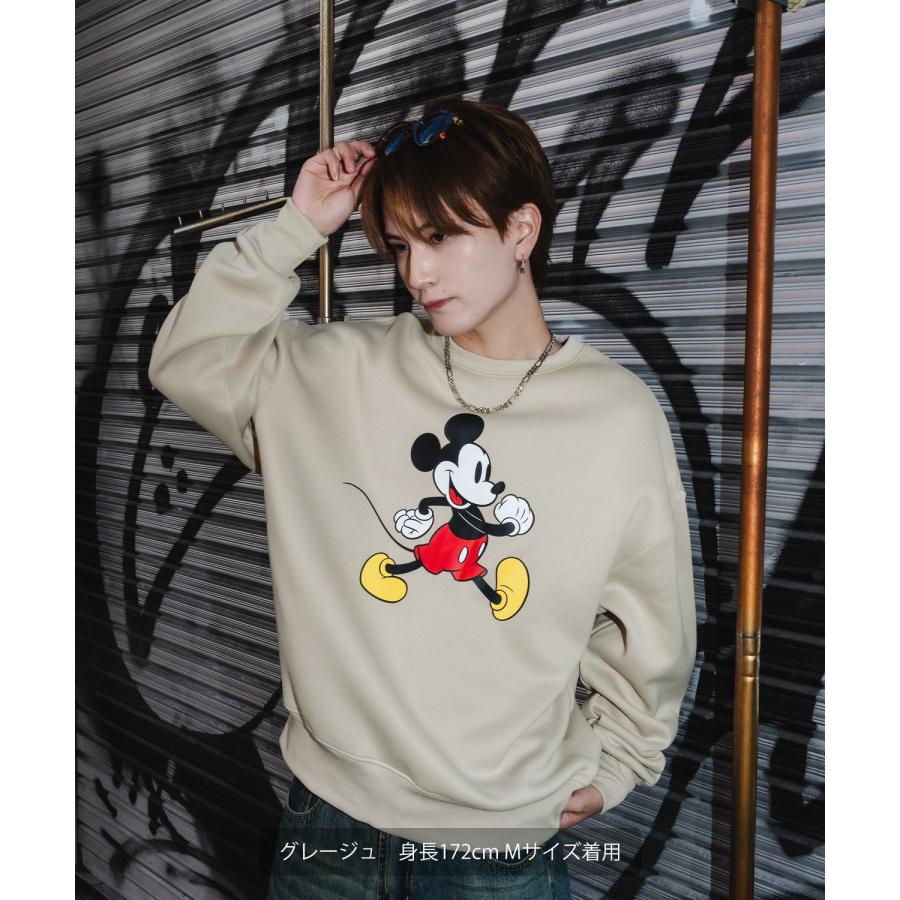 トレーナー メンズ MICKEY ミッキー プリント コットンタッチ 裏起毛 スウェットトレーナー 大きめ アメカジ スケーター ストリート 古着MIX 韓国 | improves | 09