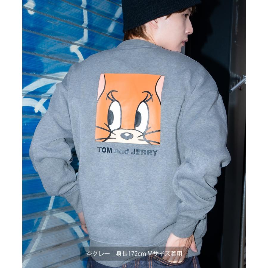 トレーナー メンズ TOM&JERRY  トムとジェリー バックプリント 裏起毛 スウェット クルーネック カートゥーン 大きめ アメカジ ストリート 古着MIX 韓国 | improves | 10