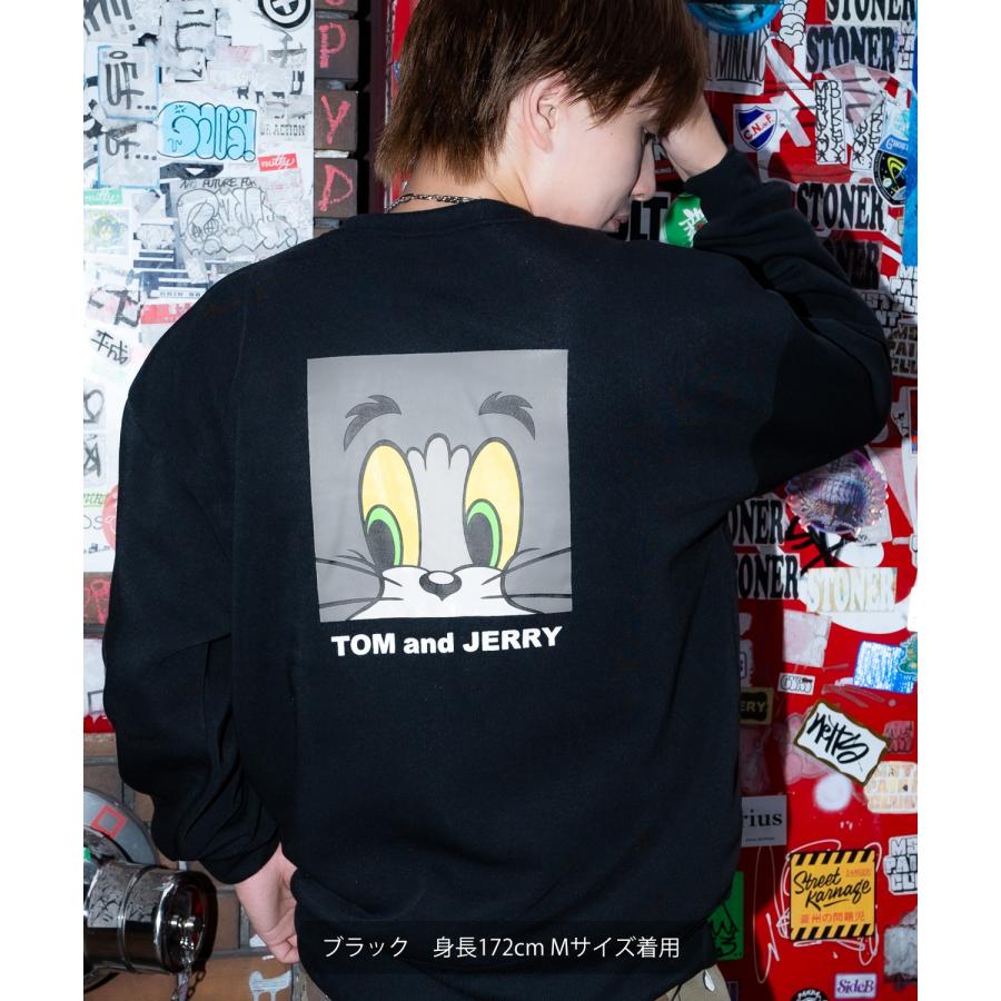 トレーナー メンズ TOM&JERRY  トムとジェリー バックプリント 裏起毛 スウェット クルーネック カートゥーン 大きめ アメカジ ストリート 古着MIX 韓国 | improves | 05