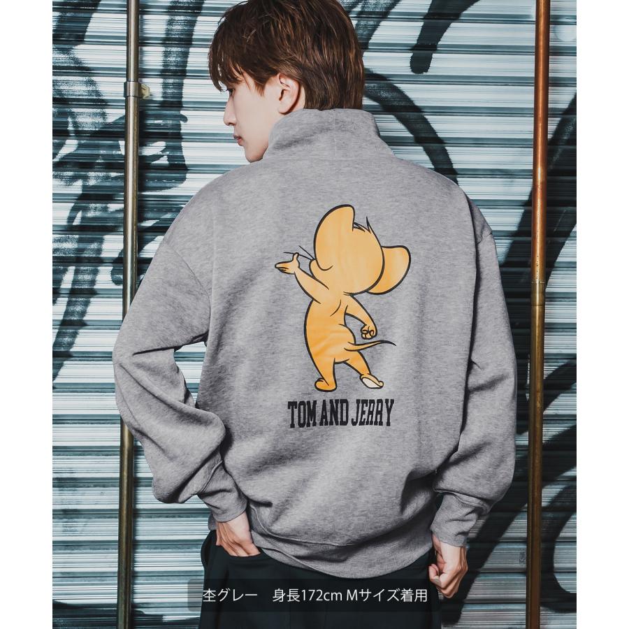 トレーナー メンズ TOM&JERRY トムとジェリー プリント コットンタッチ 裏起毛 スウェット ハイネック 大きめ アメカジ スケーター ストリート 古着MIX 韓国 | improves | 13