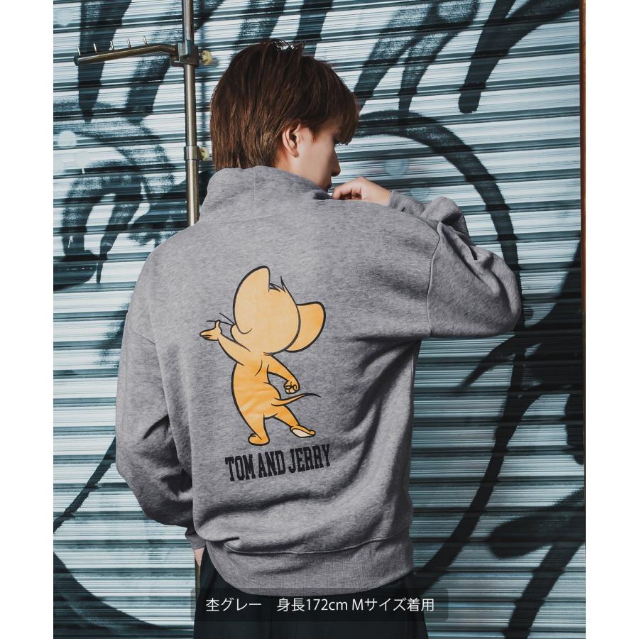 トレーナー メンズ TOM&JERRY トムとジェリー プリント コットンタッチ 裏起毛 スウェット ハイネック 大きめ アメカジ スケーター ストリート 古着MIX 韓国 | improves | 14