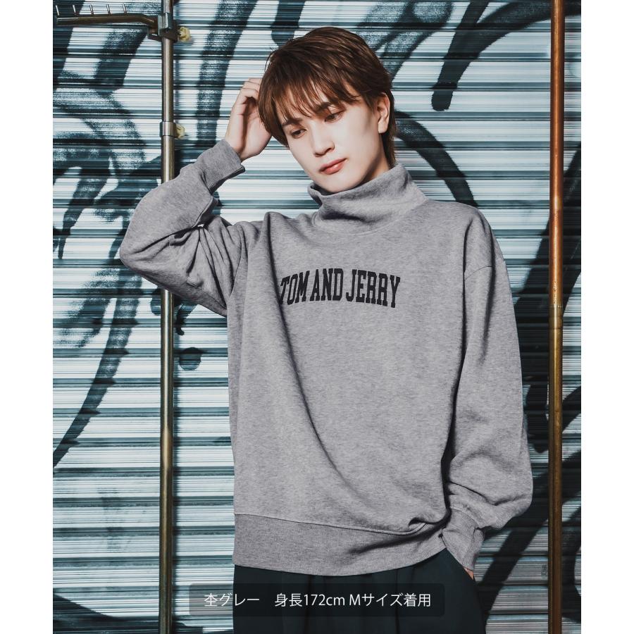 トレーナー メンズ TOM&JERRY トムとジェリー プリント コットンタッチ 裏起毛 スウェット ハイネック 大きめ アメカジ スケーター ストリート 古着MIX 韓国 | improves | 15