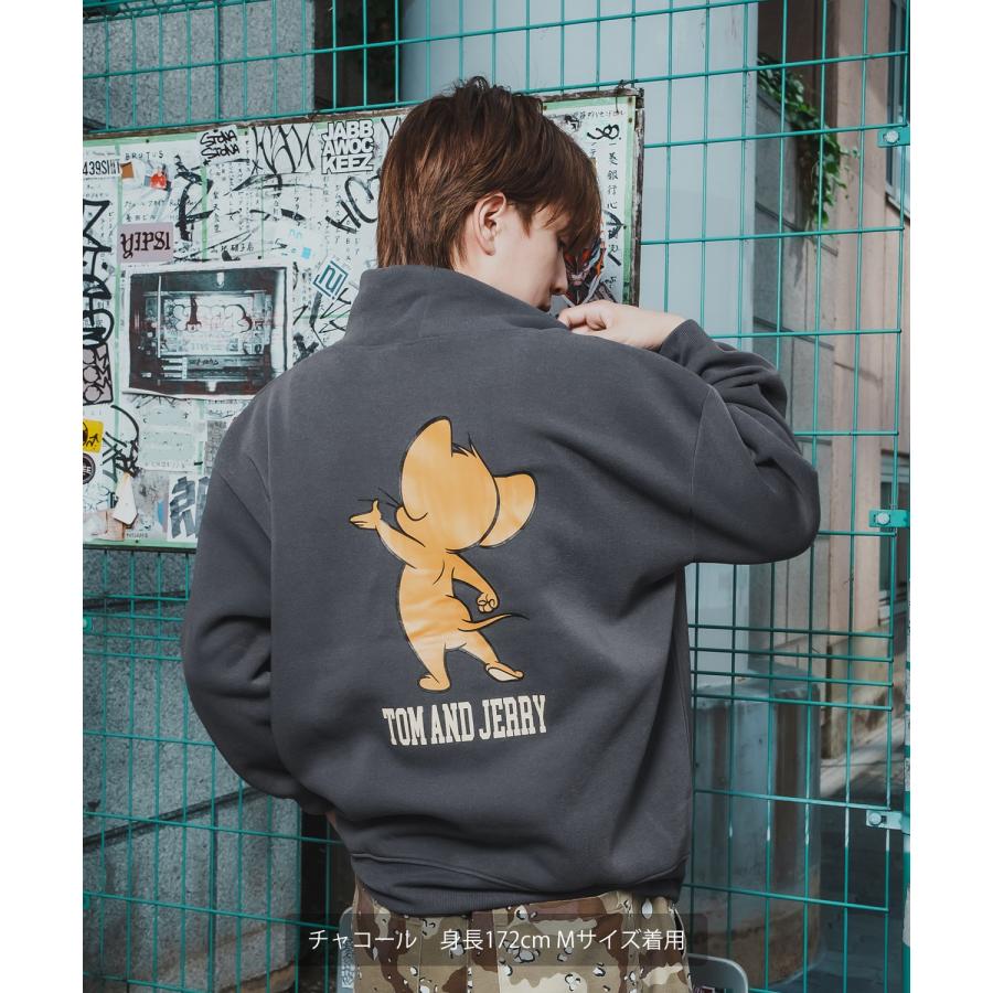 トレーナー メンズ TOM&JERRY トムとジェリー プリント コットンタッチ 裏起毛 スウェット ハイネック 大きめ アメカジ スケーター ストリート 古着MIX 韓国 | improves | 04
