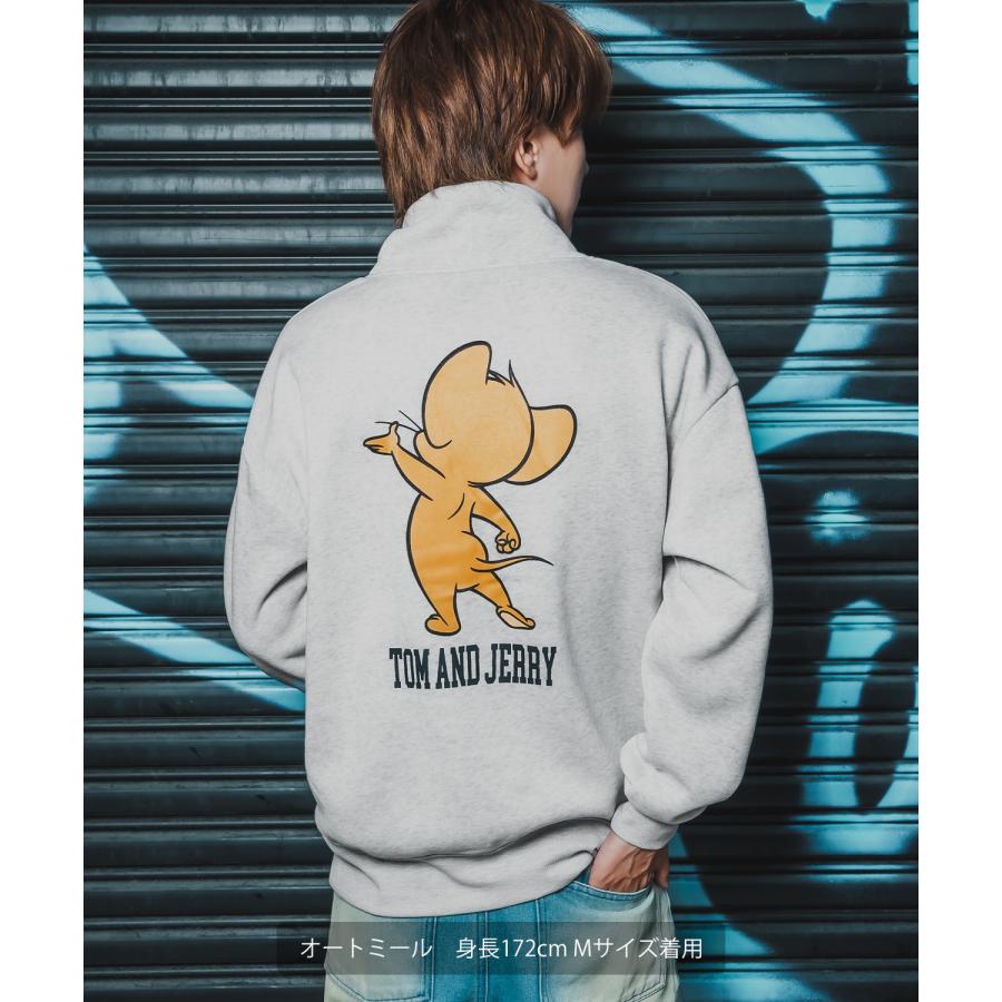 トレーナー メンズ TOM&JERRY トムとジェリー プリント コットンタッチ 裏起毛 スウェット ハイネック 大きめ アメカジ スケーター ストリート 古着MIX 韓国 | improves | 08