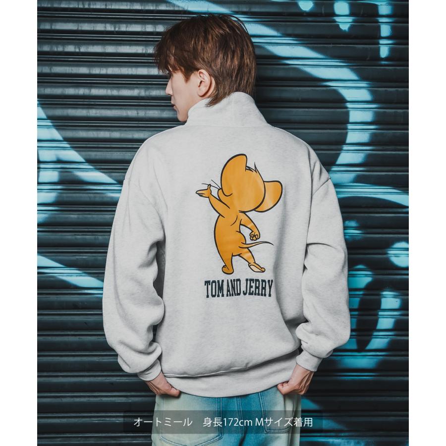 トレーナー メンズ TOM&JERRY トムとジェリー プリント コットンタッチ 裏起毛 スウェット ハイネック 大きめ アメカジ スケーター ストリート 古着MIX 韓国 | improves | 09