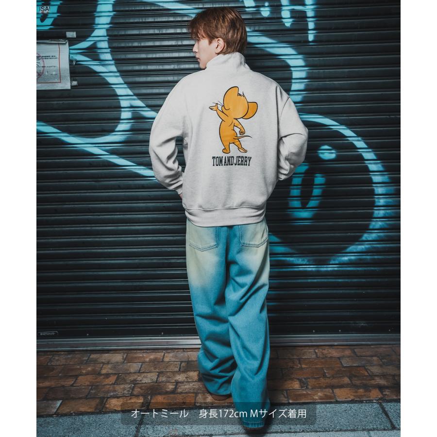 トレーナー メンズ TOM&JERRY トムとジェリー プリント コットンタッチ 裏起毛 スウェット ハイネック 大きめ アメカジ スケーター ストリート 古着MIX 韓国 | improves | 12