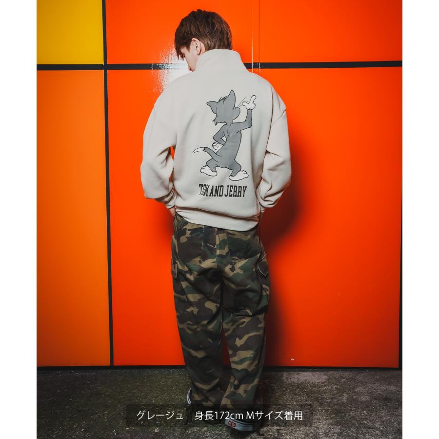 トレーナー メンズ TOM&JERRY トムとジェリー プリント コットンタッチ 裏起毛 スウェット ハイネック 大きめ アメカジ スケーター ストリート 古着MIX 韓国 | improves | 13