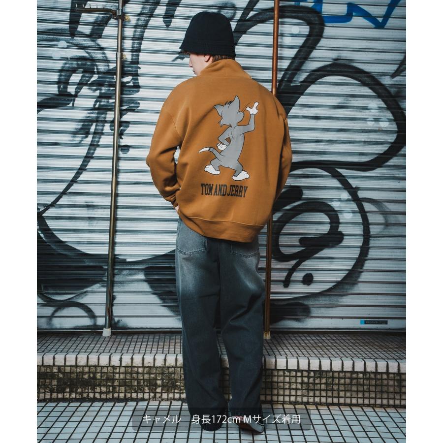 トレーナー メンズ TOM&JERRY トムとジェリー プリント コットンタッチ 裏起毛 スウェット ハイネック 大きめ アメカジ スケーター ストリート 古着MIX 韓国 | improves | 17