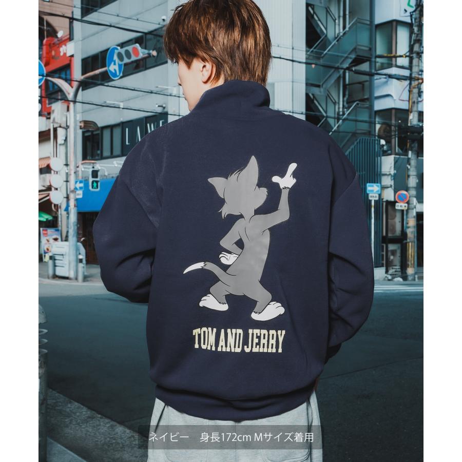 トレーナー メンズ TOM&JERRY トムとジェリー プリント コットンタッチ 裏起毛 スウェット ハイネック 大きめ アメカジ スケーター ストリート 古着MIX 韓国 | improves | 04
