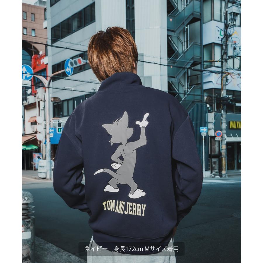 トレーナー メンズ TOM&JERRY トムとジェリー プリント コットンタッチ 裏起毛 スウェット ハイネック 大きめ アメカジ スケーター ストリート 古着MIX 韓国 | improves | 05