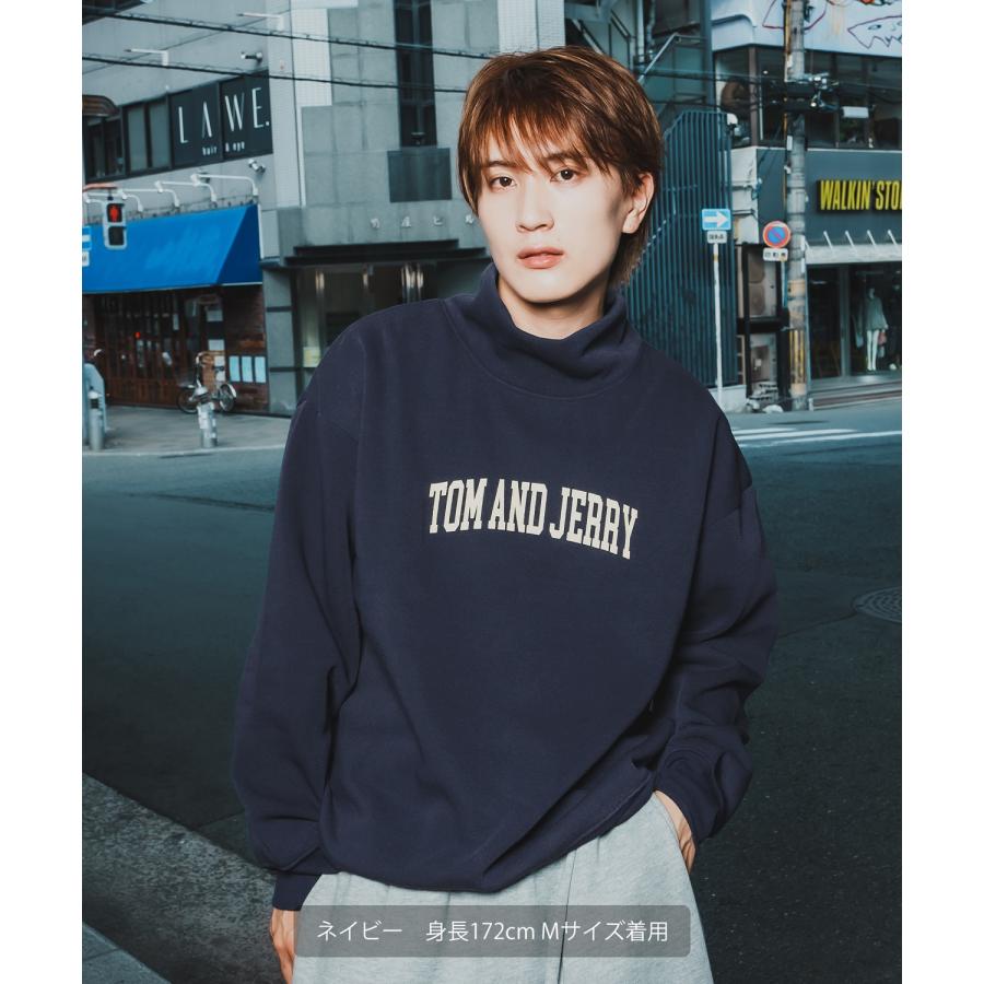 トレーナー メンズ TOM&JERRY トムとジェリー プリント コットンタッチ 裏起毛 スウェット ハイネック 大きめ アメカジ スケーター ストリート 古着MIX 韓国 | improves | 06