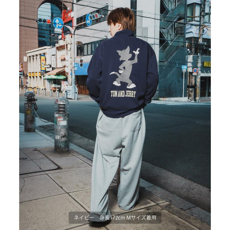 トレーナー メンズ TOM&JERRY トムとジェリー プリント コットンタッチ 裏起毛 スウェット ハイネック 大きめ アメカジ スケーター ストリート 古着MIX 韓国 | improves | 08