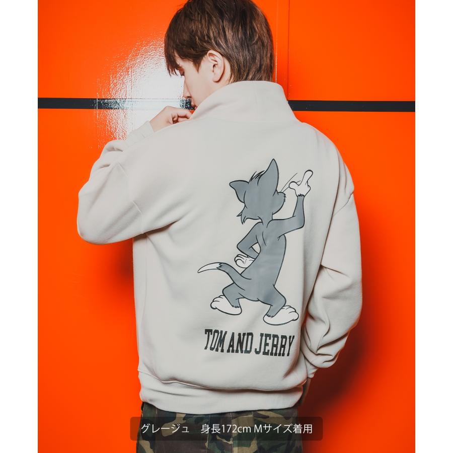 トレーナー メンズ TOM&JERRY トムとジェリー プリント コットンタッチ 裏起毛 スウェット ハイネック 大きめ アメカジ スケーター ストリート 古着MIX 韓国 | improves | 09