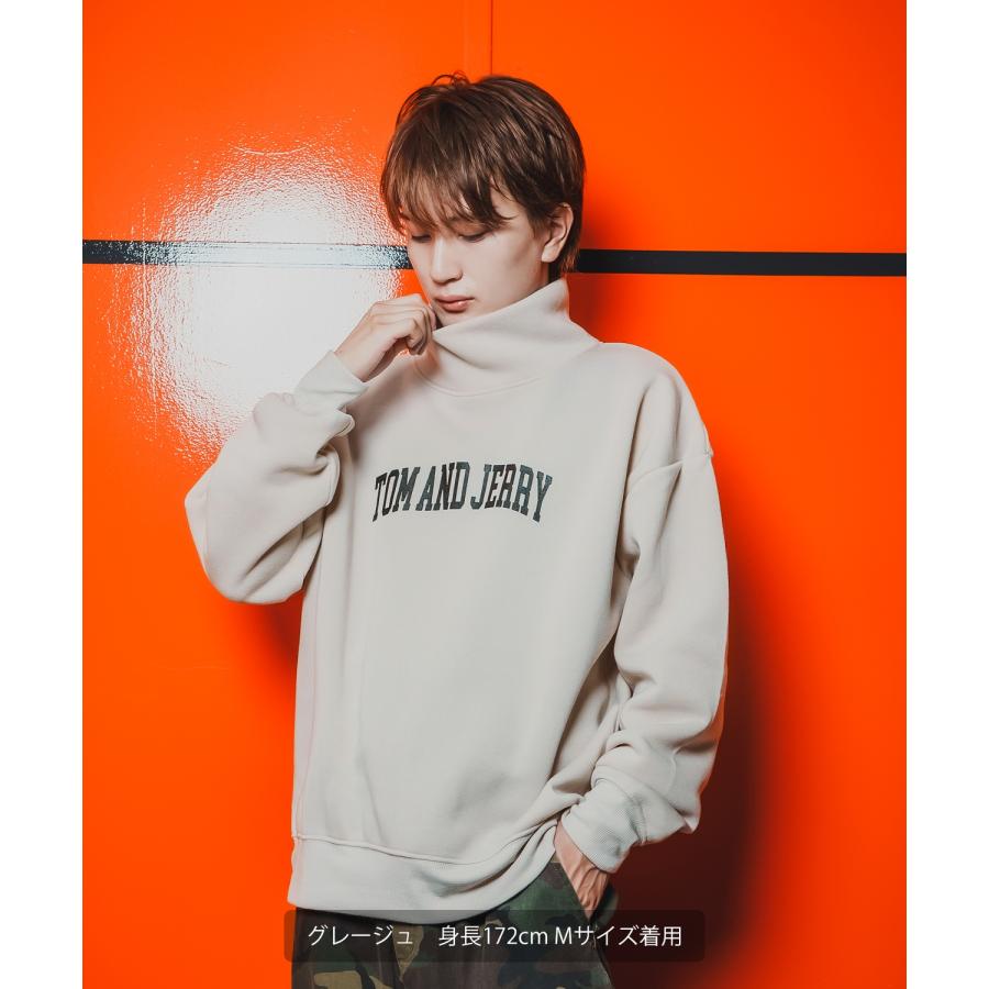 トレーナー メンズ TOM&JERRY トムとジェリー プリント コットンタッチ 裏起毛 スウェット ハイネック 大きめ アメカジ スケーター ストリート 古着MIX 韓国 | improves | 11