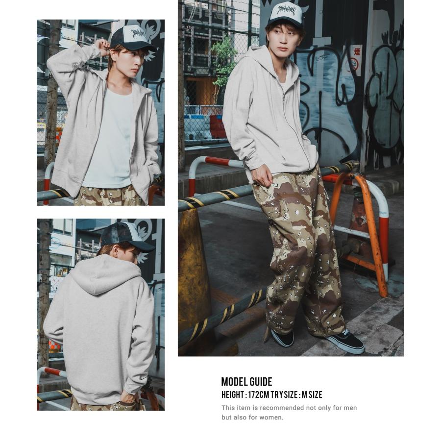 ジップパーカー メンズ レディース 裏起毛 綿タッチ スウェット フルジップ パーカー オーバーサイズ ビッグシルエット 無地 ストリート 韓国 | improves | 06