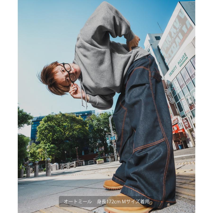 トレーナー メンズ レディース ネックコード ドルマンスリーブ 裏起毛 スウェット シンプル 大きめ アメカジ カジュアル スケーター ストリート 古着MIX 韓国 | improves | 08