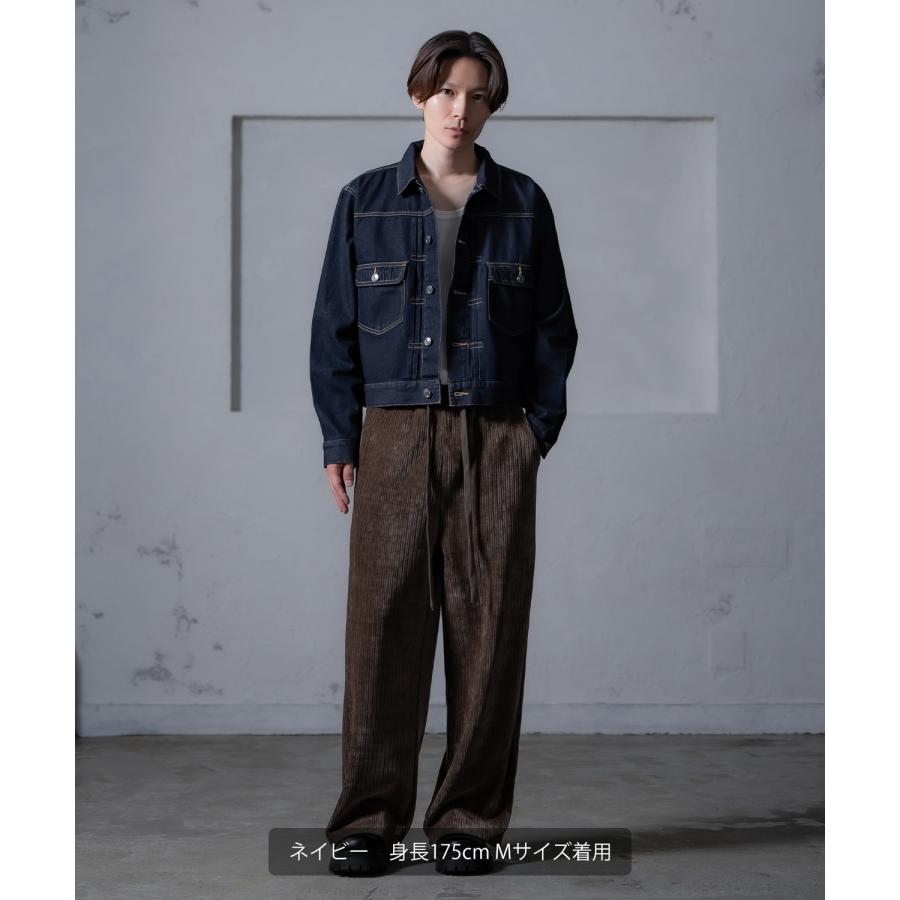 デニムジャケット メンズ レディース ショート丈 ジージャン 10oz Gジャン ライトデニム アウター 羽織り 春 秋 冬 カジュアル モード ブラック ネイビー | improves | 13