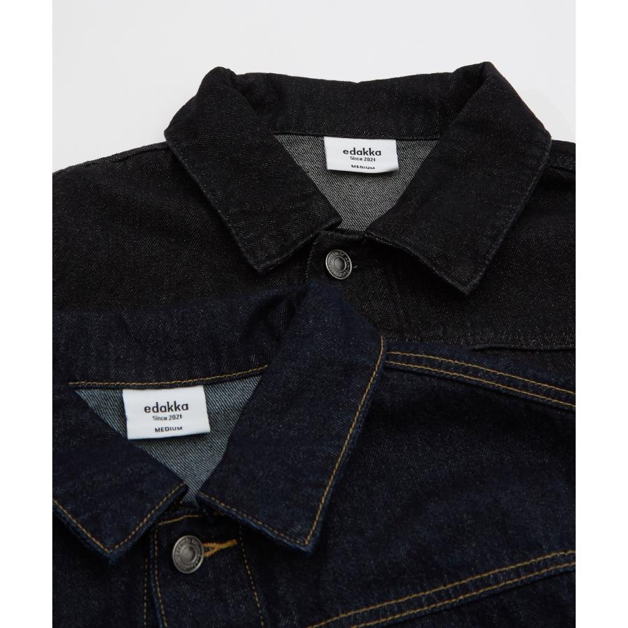 デニムジャケット メンズ レディース ショート丈 ジージャン 10oz Gジャン ライトデニム アウター 羽織り 春 秋 冬 カジュアル モード ブラック ネイビー | improves | 14