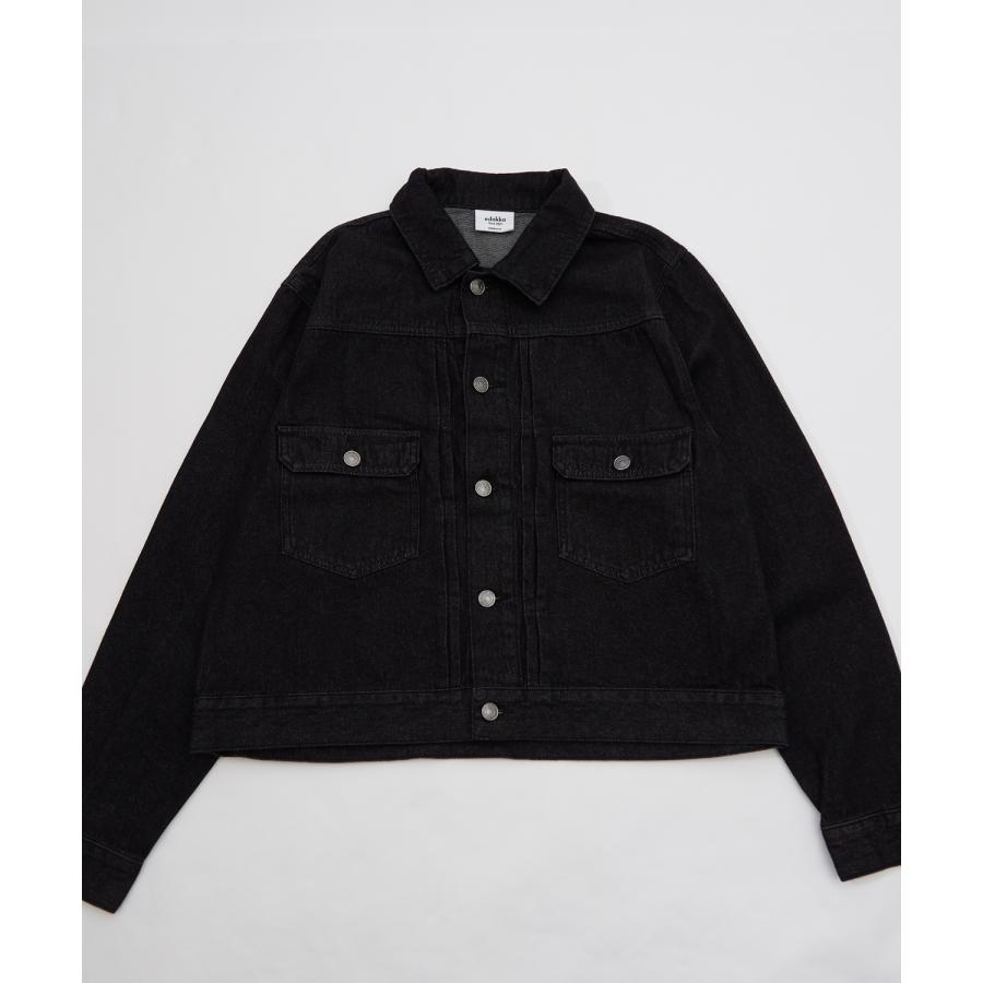 デニムジャケット メンズ レディース ショート丈 ジージャン 10oz Gジャン ライトデニム アウター 羽織り 春 秋 冬 カジュアル モード ブラック ネイビー | improves | 15