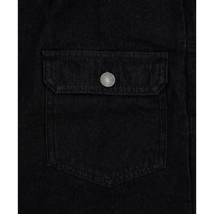 デニムジャケット メンズ レディース ショート丈 ジージャン 10oz Gジャン ライトデニム アウター 羽織り 春 秋 冬 カジュアル モード ブラック ネイビー | improves | 17