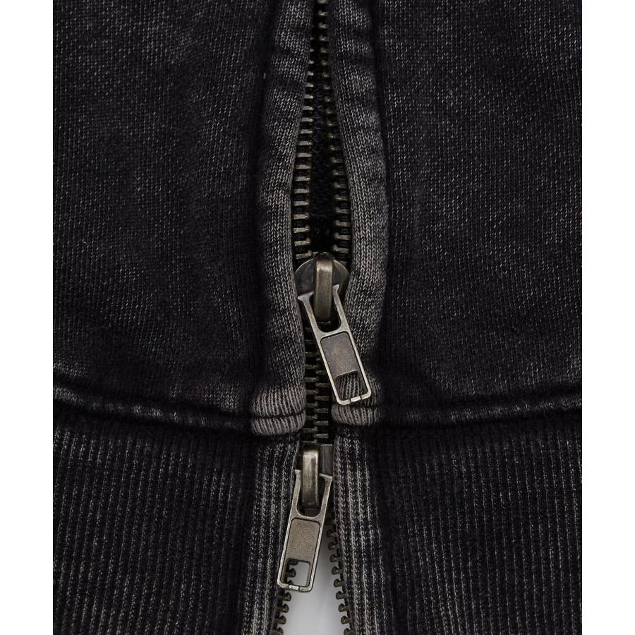 パーカー メンズ 刺しゅう ロゴ ヴィンテージ加工 ショート丈 裏毛 スウェット ジップパーカー 秋 冬 アメカジ カジュアル Y2K ストリート 90s ストリート 韓国 | improves | 19