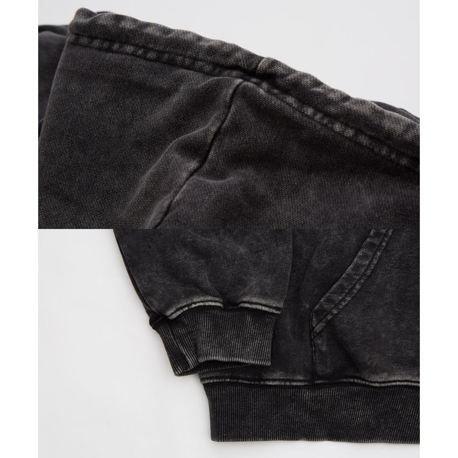 パーカー メンズ 刺しゅう ロゴ ヴィンテージ加工 ショート丈 裏毛 スウェット ジップパーカー 秋 冬 アメカジ カジュアル Y2K ストリート 90s ストリート 韓国 | improves | 20