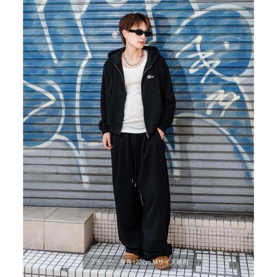 パーカー メンズ ワンポイント 刺しゅう ショート丈 裏毛 スウェッ ト ジップパーカー 秋 冬 アメカジ カジュアル Y2K ストリート 90s ストリート 韓国 | improves | 14