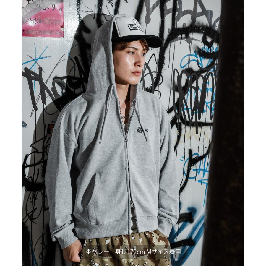 パーカー メンズ ワンポイント 刺しゅう ショート丈 裏毛 スウェッ ト ジップパーカー 秋 冬 アメカジ カジュアル Y2K ストリート 90s ストリート 韓国 | improves | 07