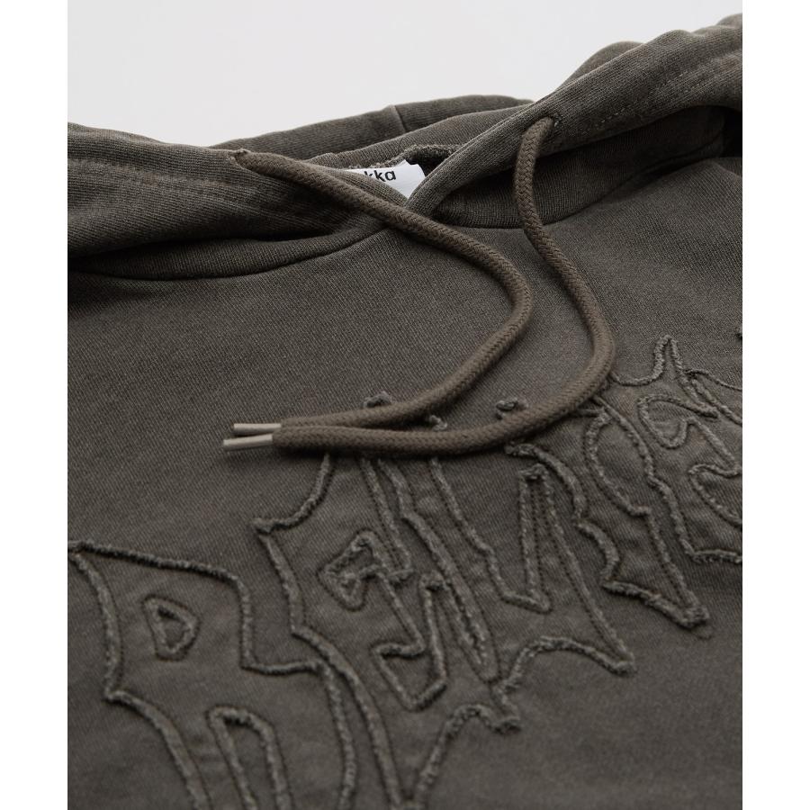 パーカー メンズ 刺しゅう ロゴ ヴィンテージ加工 ショート丈 裏毛 スウェット プルパーカー 秋 冬 アメカジ カジュアル Y2K ストリート 90s ストリート 韓国 | improves | 17