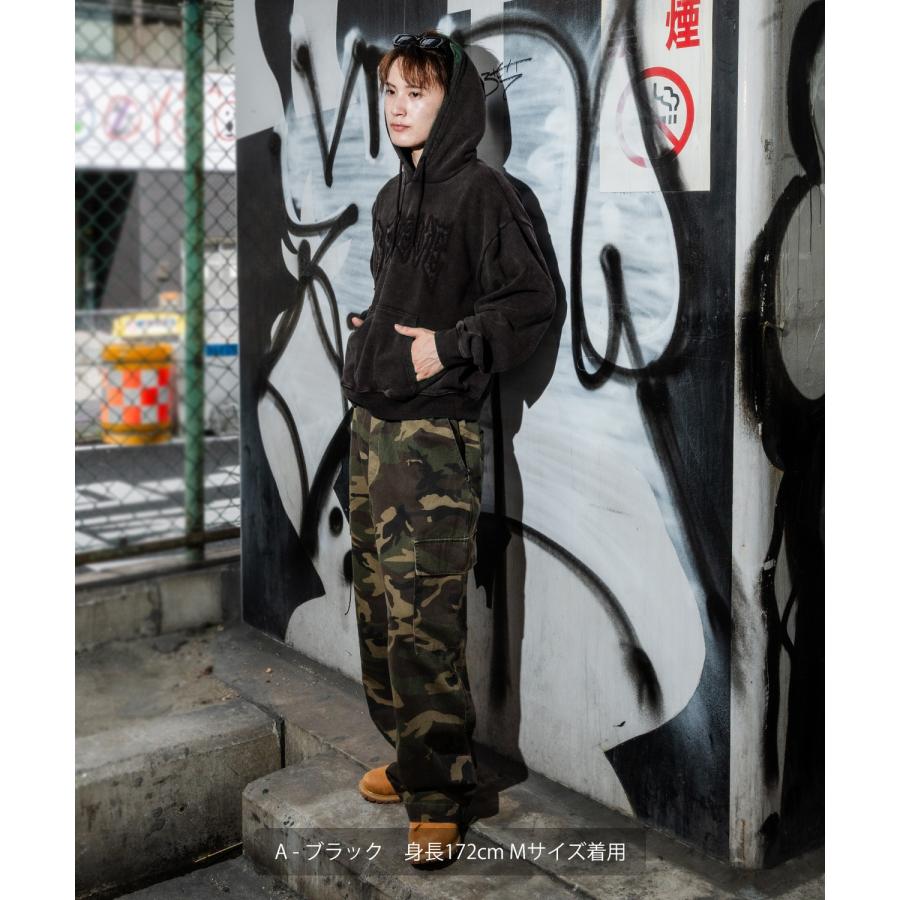 パーカー メンズ 刺しゅう ロゴ ヴィンテージ加工 ショート丈 裏毛 スウェット プルパーカー 秋 冬 アメカジ カジュアル Y2K ストリート 90s ストリート 韓国 | improves | 09