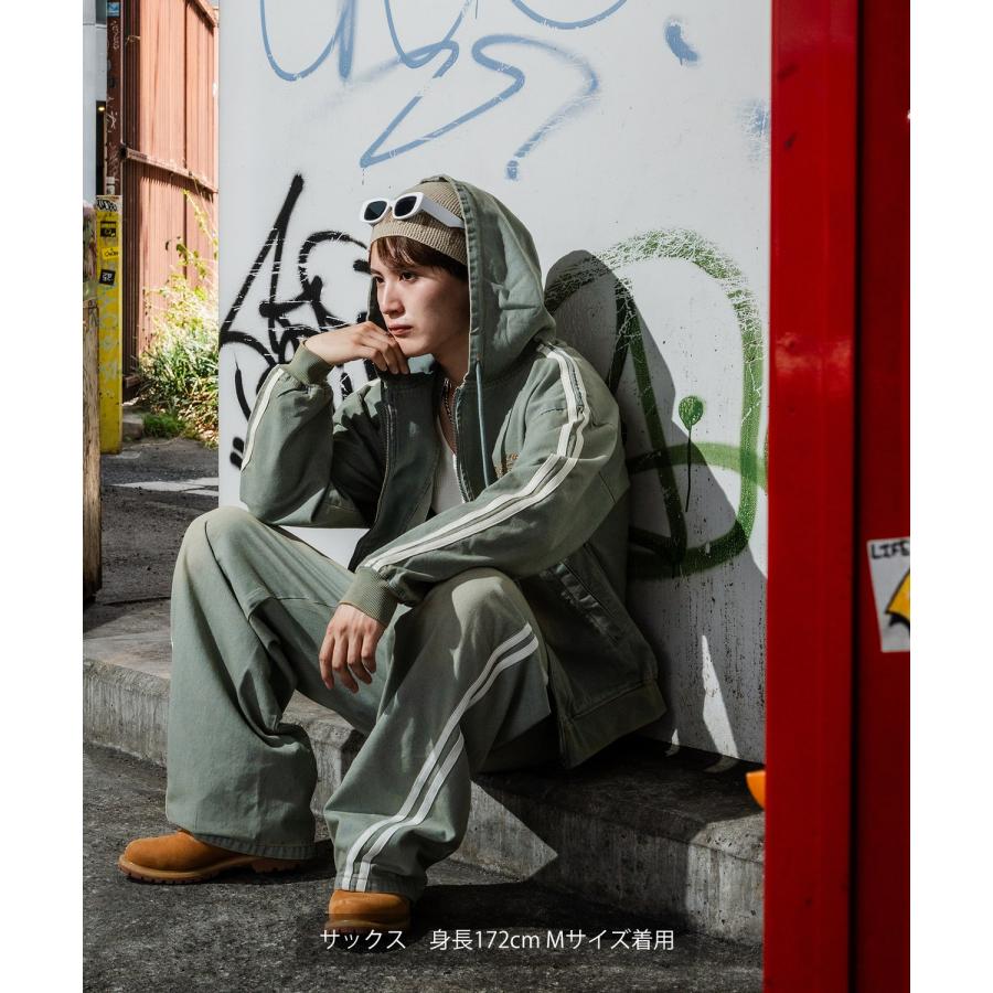 デニムパーカー メンズ サイドライン ジップアップ フーディ ヴィンテージ加工 ショート丈 秋 冬 アメカジ ワークスタイル Y2K ストリート 90s ストリート 韓国 | improves | 14