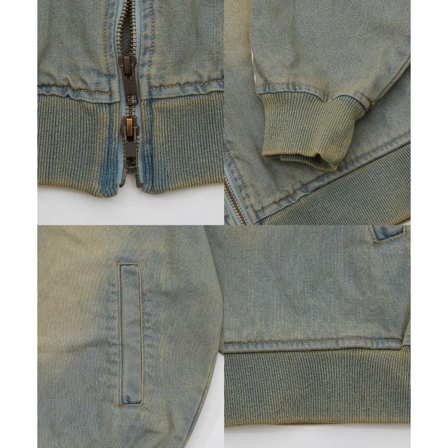 デニムパーカー メンズ サイドライン ジップアップ フーディ ヴィンテージ加工 ショート丈 秋 冬 アメカジ ワークスタイル Y2K ストリート 90s ストリート 韓国 | improves | 18