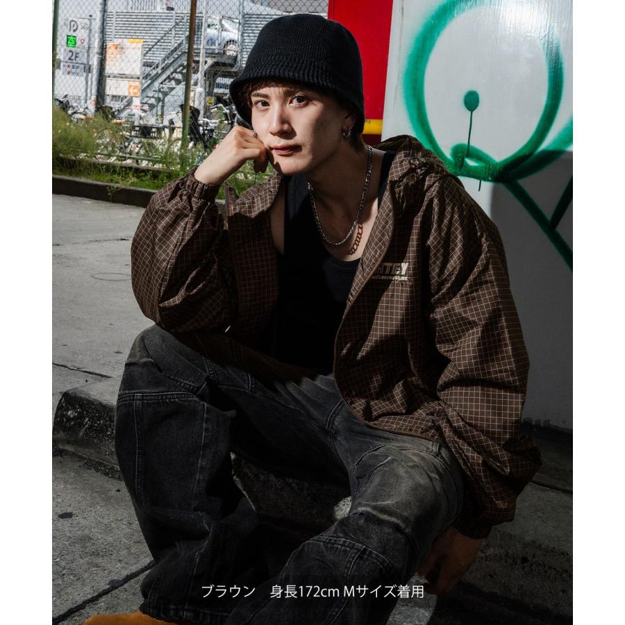 ブルゾン メンズ チェック ジップパーカー ナイロンジャケット マウンテンパーカー ウインドブレーカー アメカジ Y2K ストリート 90s ロゴ ストリート 韓国 | improves | 14