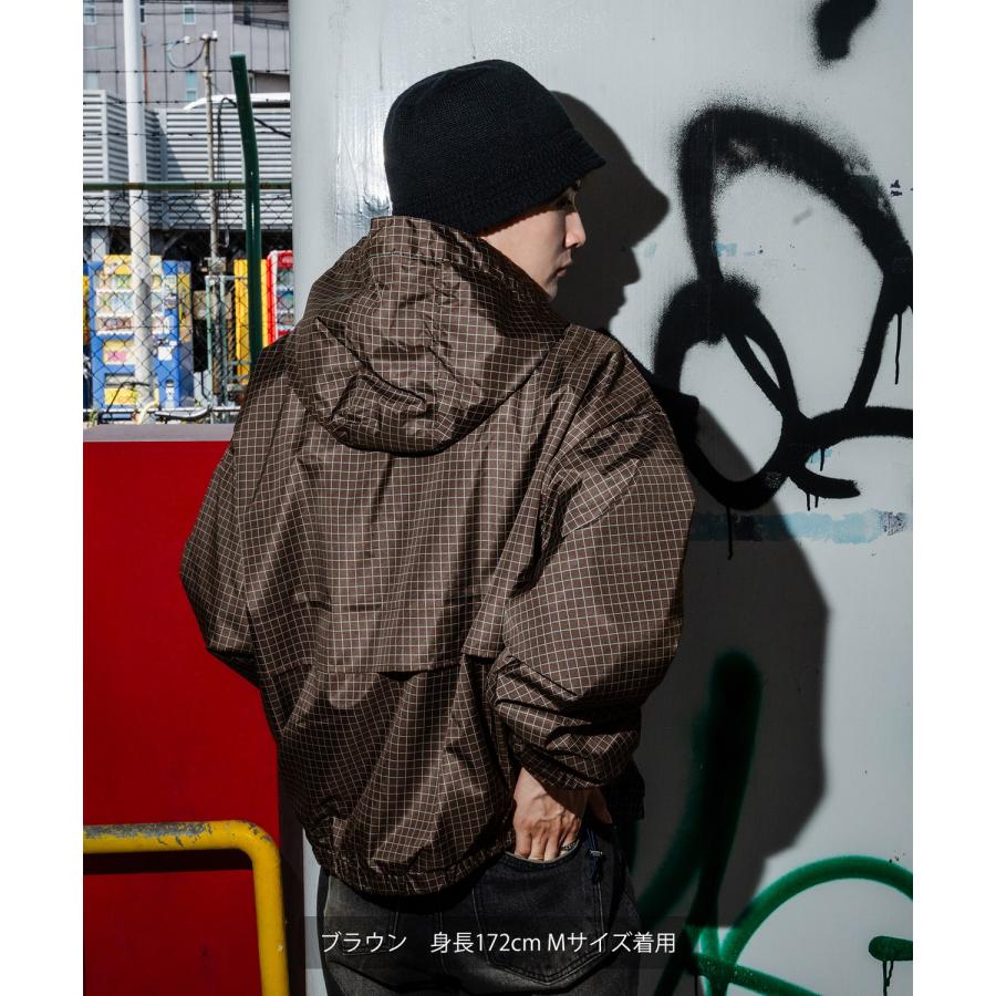 ブルゾン メンズ チェック ジップパーカー ナイロンジャケット マウンテンパーカー ウインドブレーカー アメカジ Y2K ストリート 90s ロゴ ストリート 韓国 | improves | 16