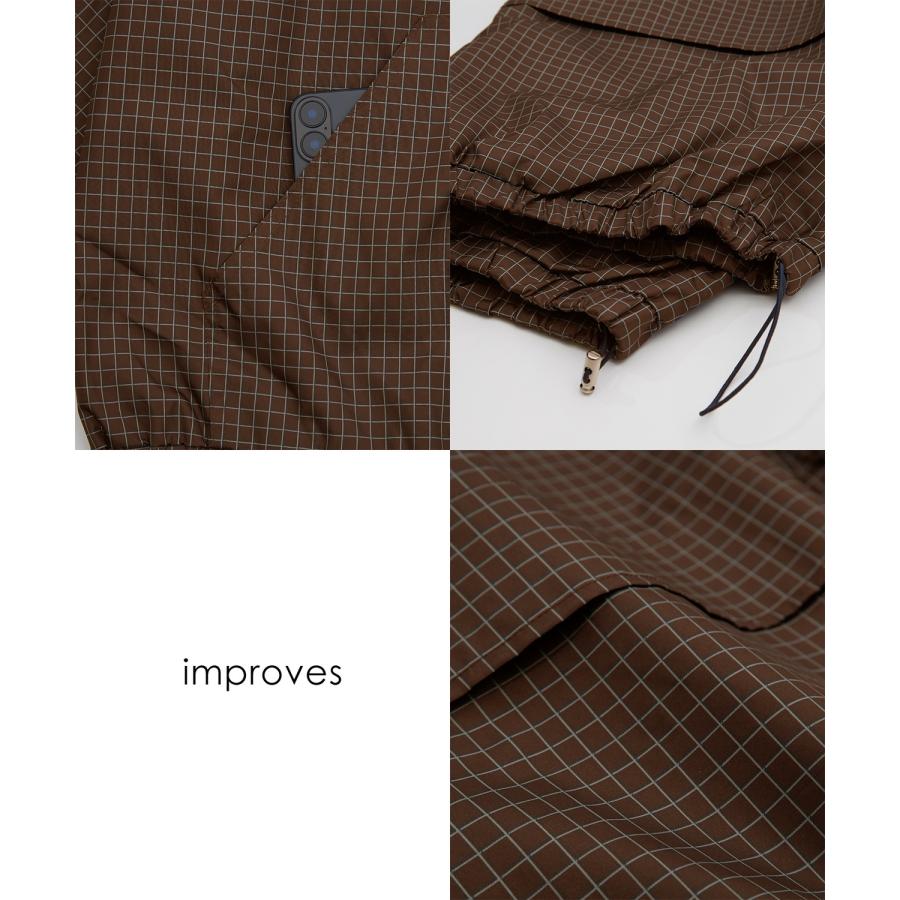 ブルゾン メンズ チェック ジップパーカー ナイロンジャケット マウンテンパーカー ウインドブレーカー アメカジ Y2K ストリート 90s ロゴ ストリート 韓国 | improves | 22