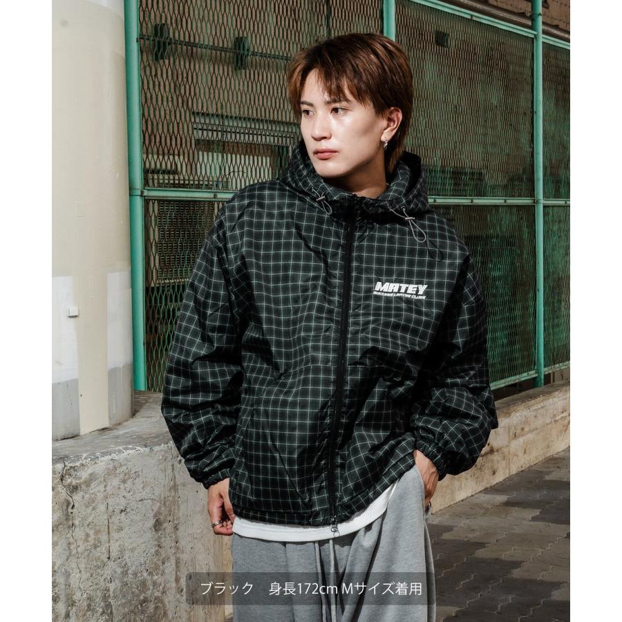ブルゾン メンズ チェック ジップパーカー ナイロンジャケット マウンテンパーカー ウインドブレーカー アメカジ Y2K ストリート 90s ロゴ ストリート 韓国 | improves | 04