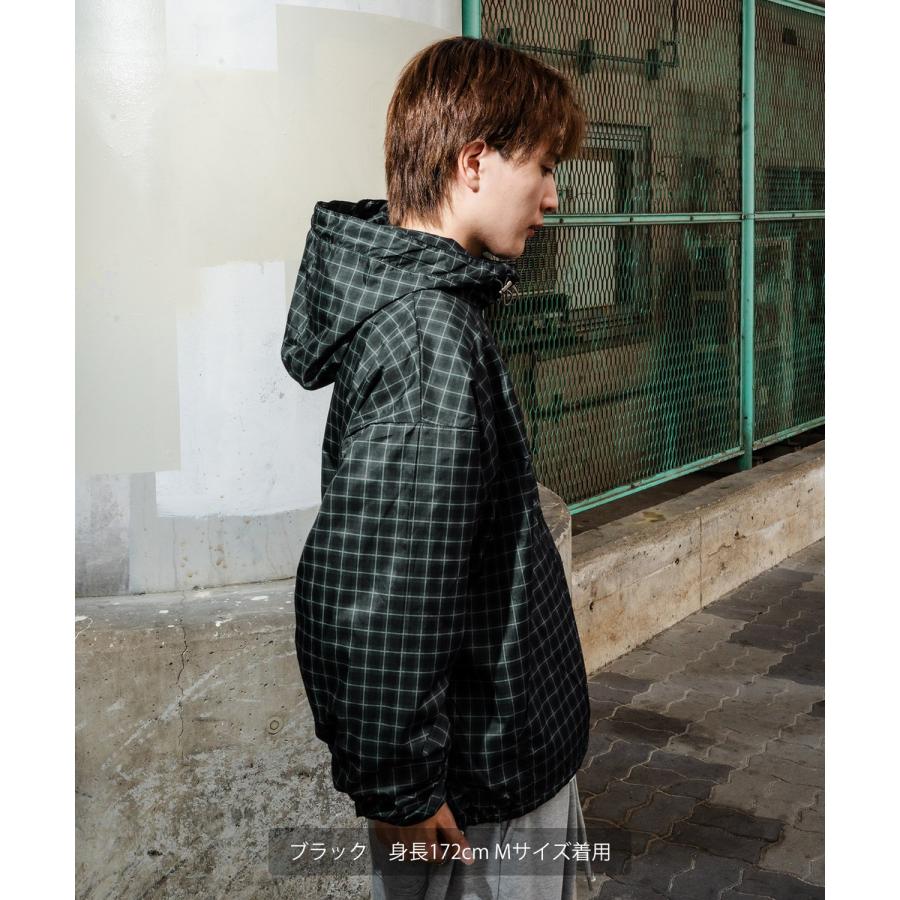 ブルゾン メンズ チェック ジップパーカー ナイロンジャケット マウンテンパーカー ウインドブレーカー アメカジ Y2K ストリート 90s ロゴ ストリート 韓国 | improves | 05