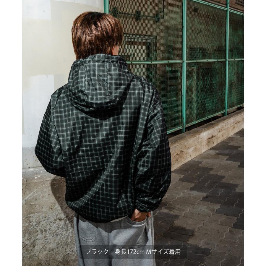 ブルゾン メンズ チェック ジップパーカー ナイロンジャケット マウンテンパーカー ウインドブレーカー アメカジ Y2K ストリート 90s ロゴ ストリート 韓国 | improves | 06