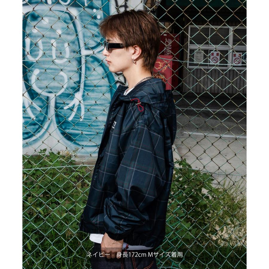 ブルゾン メンズ チェック ジップパーカー ナイロンジャケット マウンテンパーカー ウインドブレーカー アメカジ Y2K ストリート 90s ロゴ ストリート 韓国 | improves | 10