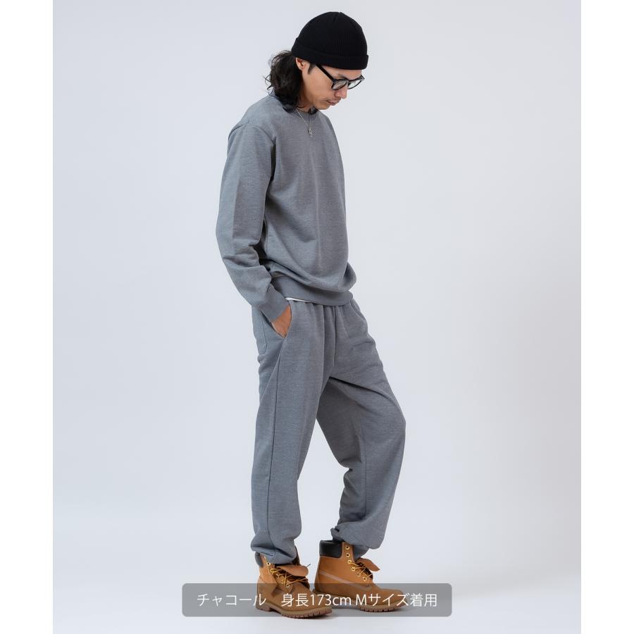 スウェット セットアップ メンズ レディース トレーナー ジョガーパンツ スムース裏毛 無地 ゆったり リラックス ストリート ビッグシルエット ルームウェア | improves | 14