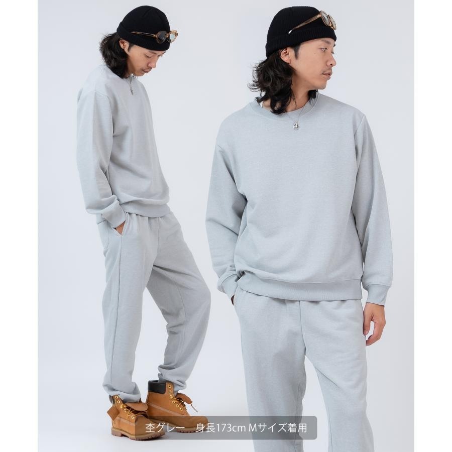 スウェット セットアップ メンズ レディース トレーナー ジョガーパンツ スムース裏毛 無地 ゆったり リラックス ストリート ビッグシルエット ルームウェア | improves | 16