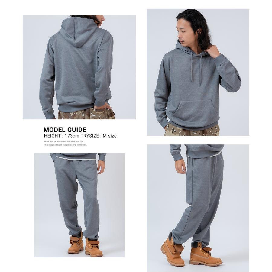 セットアップ メンズ スウェット 上下セット スムース 裏毛 プルパーカー ジョガーパンツ ルームウェア オーバーサイズ ビッグシルエット 無地 ストリート 韓国 | improves | 15