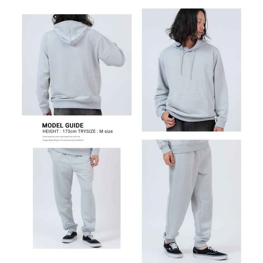 セットアップ メンズ スウェット 上下セット スムース 裏毛 プルパーカー ジョガーパンツ ルームウェア オーバーサイズ ビッグシルエット 無地 ストリート 韓国 | improves | 19