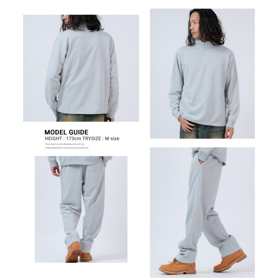 セットアップ メンズ ハーフジップ 裏毛 スウェット 上下 ジョガーパンツ ストリート 韓国 スエット ワンマイルウェア オーバーサイズ ビッグシルエット | improves | 19